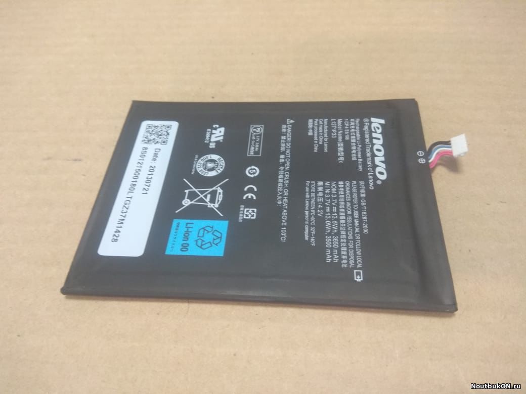 Аккумулятор для планшета Lenovo IdeaTab A3000-h 60030 L12T1P33 3.7V 13Wh  3500 mAh - NоутбукON - магазин запчастей для ноутбуков и планшетов. -  Поставка запчастей для ноутбуков и планшетов